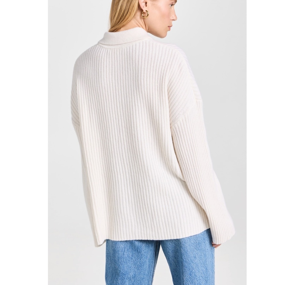 Reformation Fantino Cashmere Collared Cardigan Gossamer - Picture 2 of 10